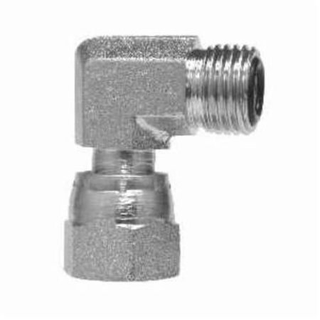 MIDLAND METAL Swivel Nut Elbow, 131612 Nominal, Male ORFS x Female ORFS, 90 deg, 6000 psi, Steel FS65001212